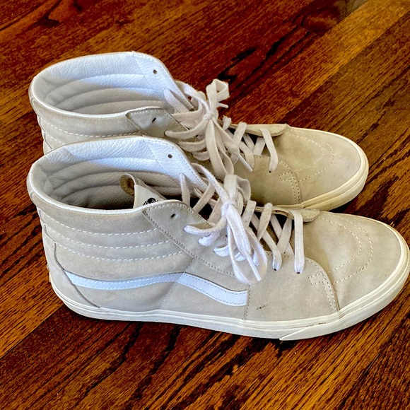 Used Size 12 mens Vans Pig Suede Off-White - Picture 1 of 5